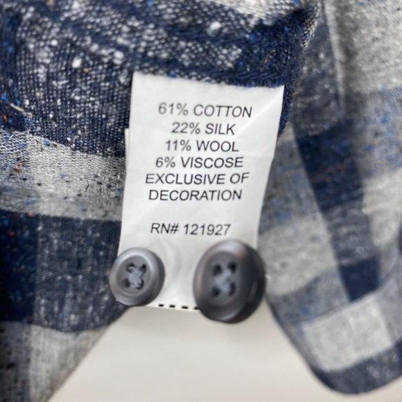 Johnnie O Flannel Shirt XL Plaid Silk Wool Surf Button Down Beach Fisherman Fall - Picture 8 of 13